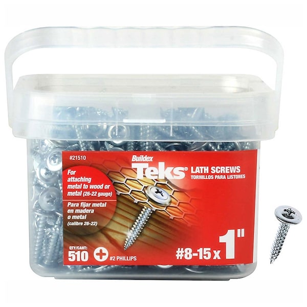 Teks Self-Drilling Screw, #8 x 1 in, Zinc Plated Steel Phillips Drive, 510 PK 21510 - main